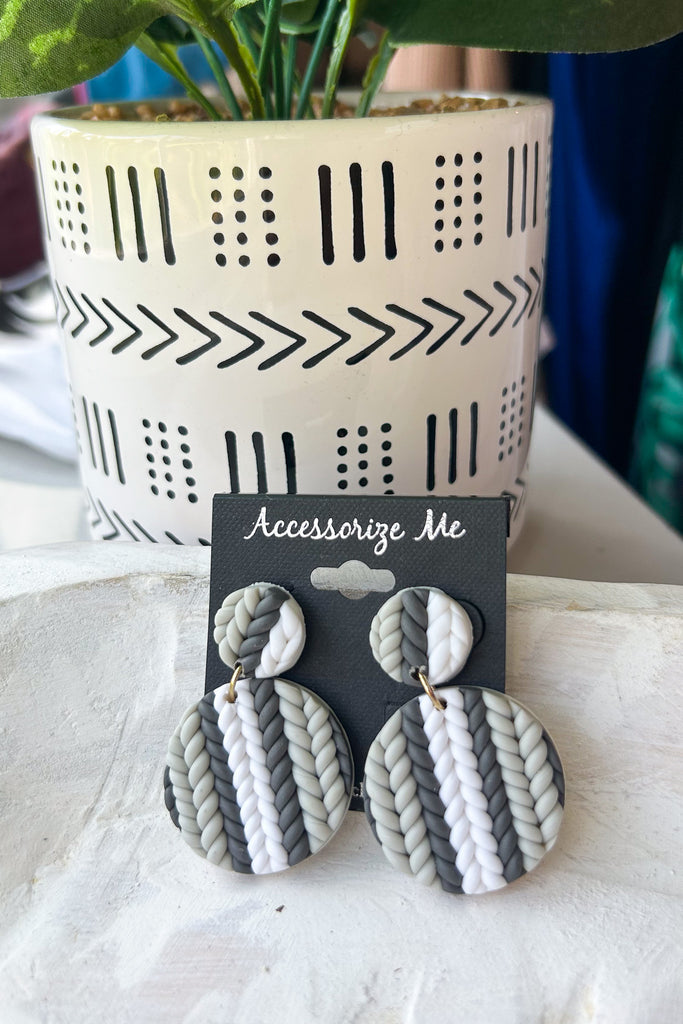 Knitted Look Earrings - Chic Avenue Boutique