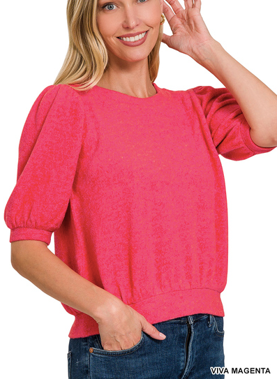 Puff Short Sleeve Sweater - 2 Colors! - Chic Avenue Boutique