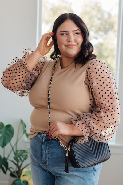 Dots on My Sleeves Blouse - Chic Avenue Boutique