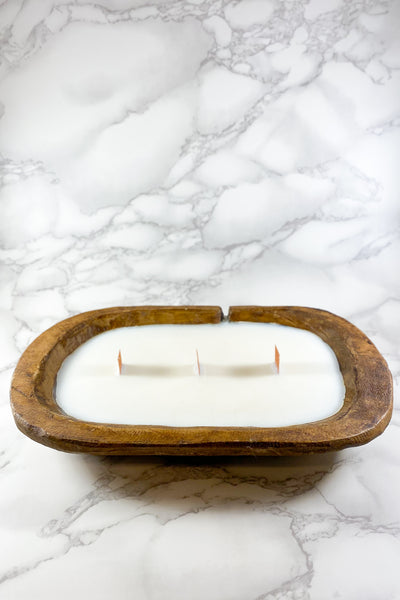 Chicwood Candle Co. Hand-carved Natural Dough Bowl Candle - Chic Avenue Boutique