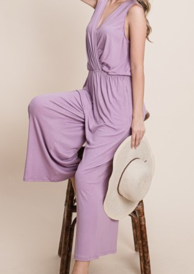 Lilac Sleeveless Jumpsuit - Chic Avenue Boutique